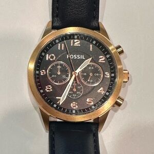 Fossil Black and Gold Chronograph Watch